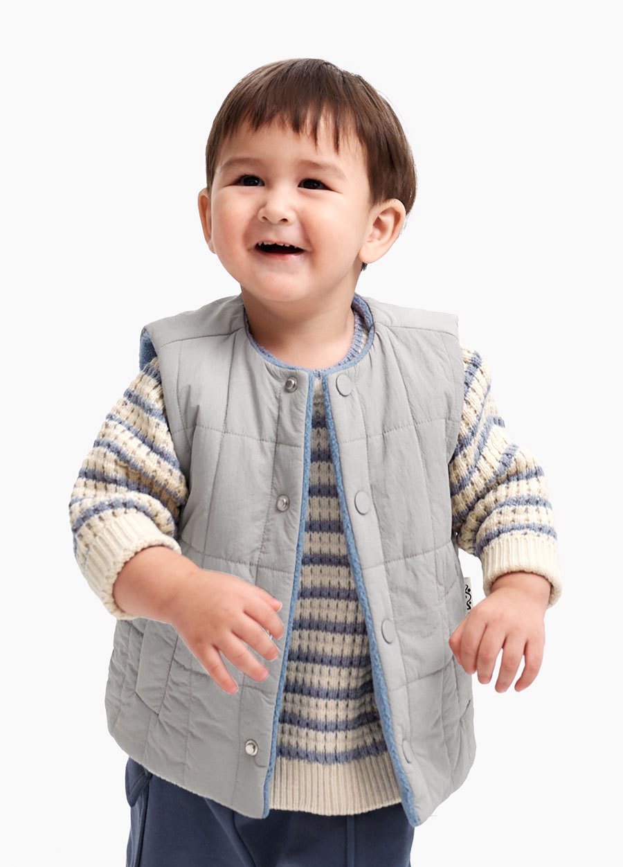 BABY壓紋雙面穿鋪棉背心