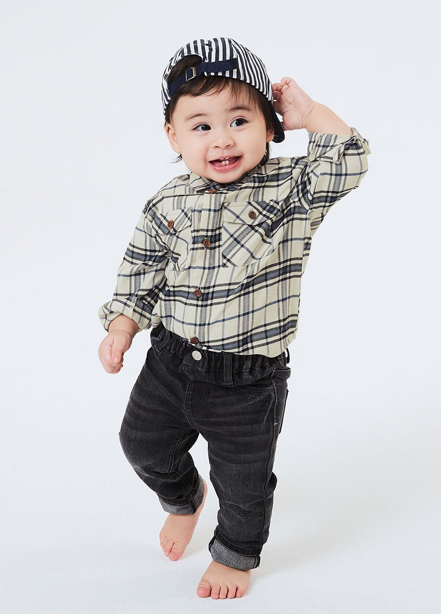 BABY格紋襯衫