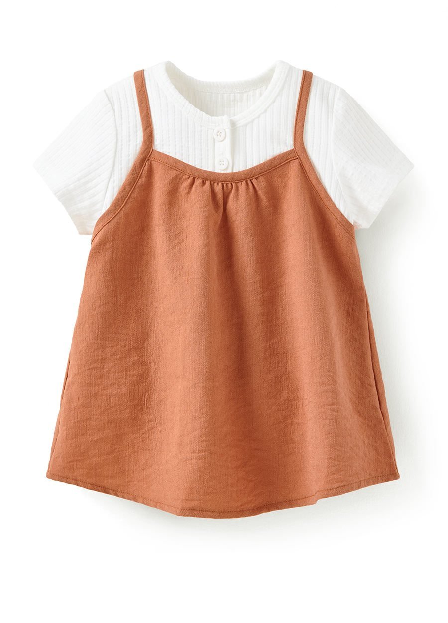 BABY假兩件細肩帶洋裝