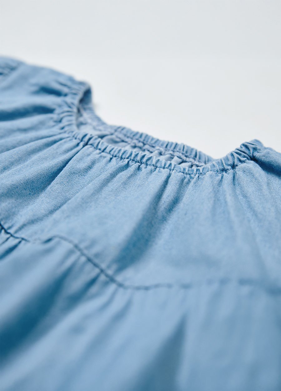 BABY牛仔荷葉袖洋裝