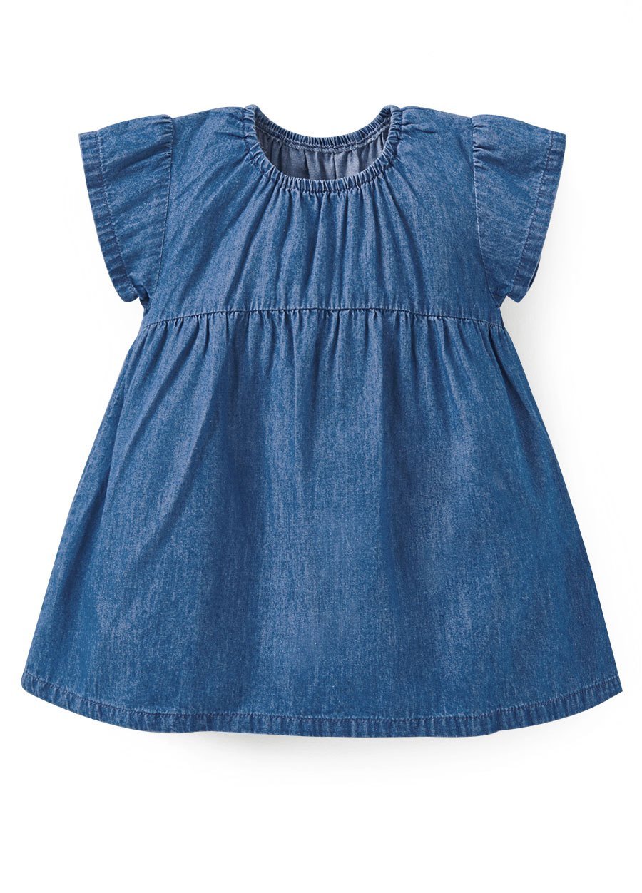 BABY牛仔荷葉袖洋裝