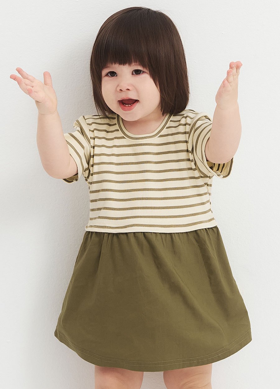 BABY 假兩件剪接洋裝