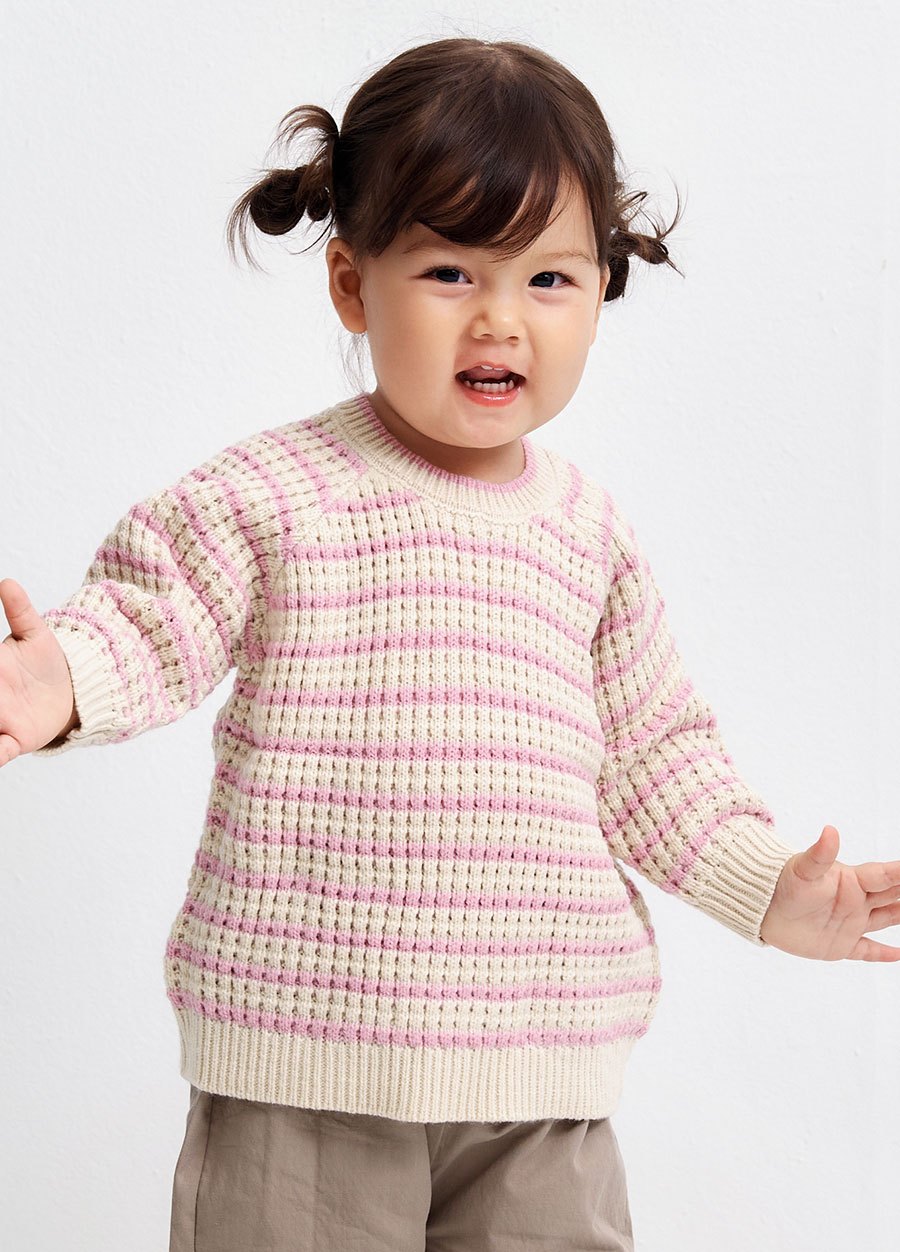 BABY條紋粗針織毛衣