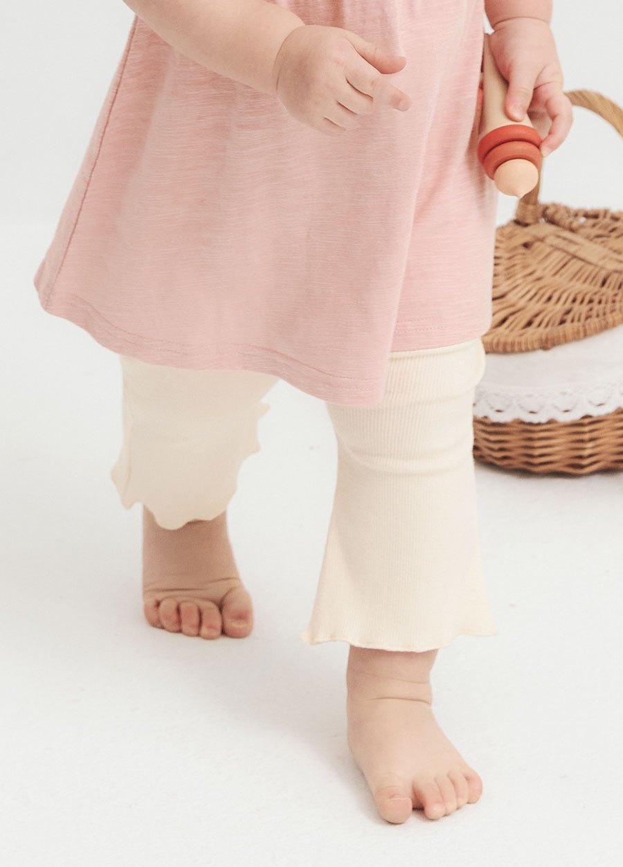 BABY Q彈棉質喇叭褲(10分)
