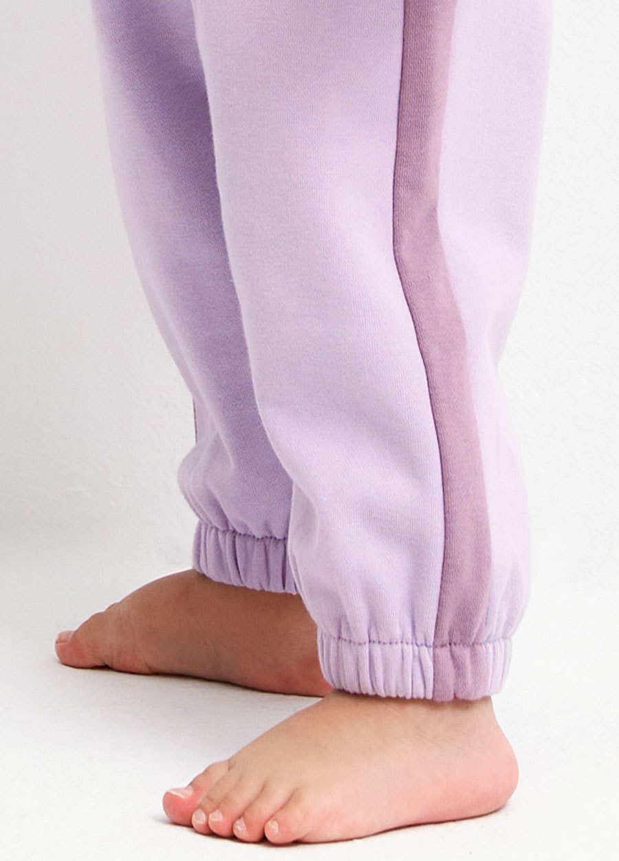 BABY撞色剪接束口褲