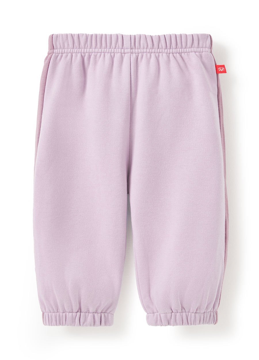 BABY撞色剪接束口褲