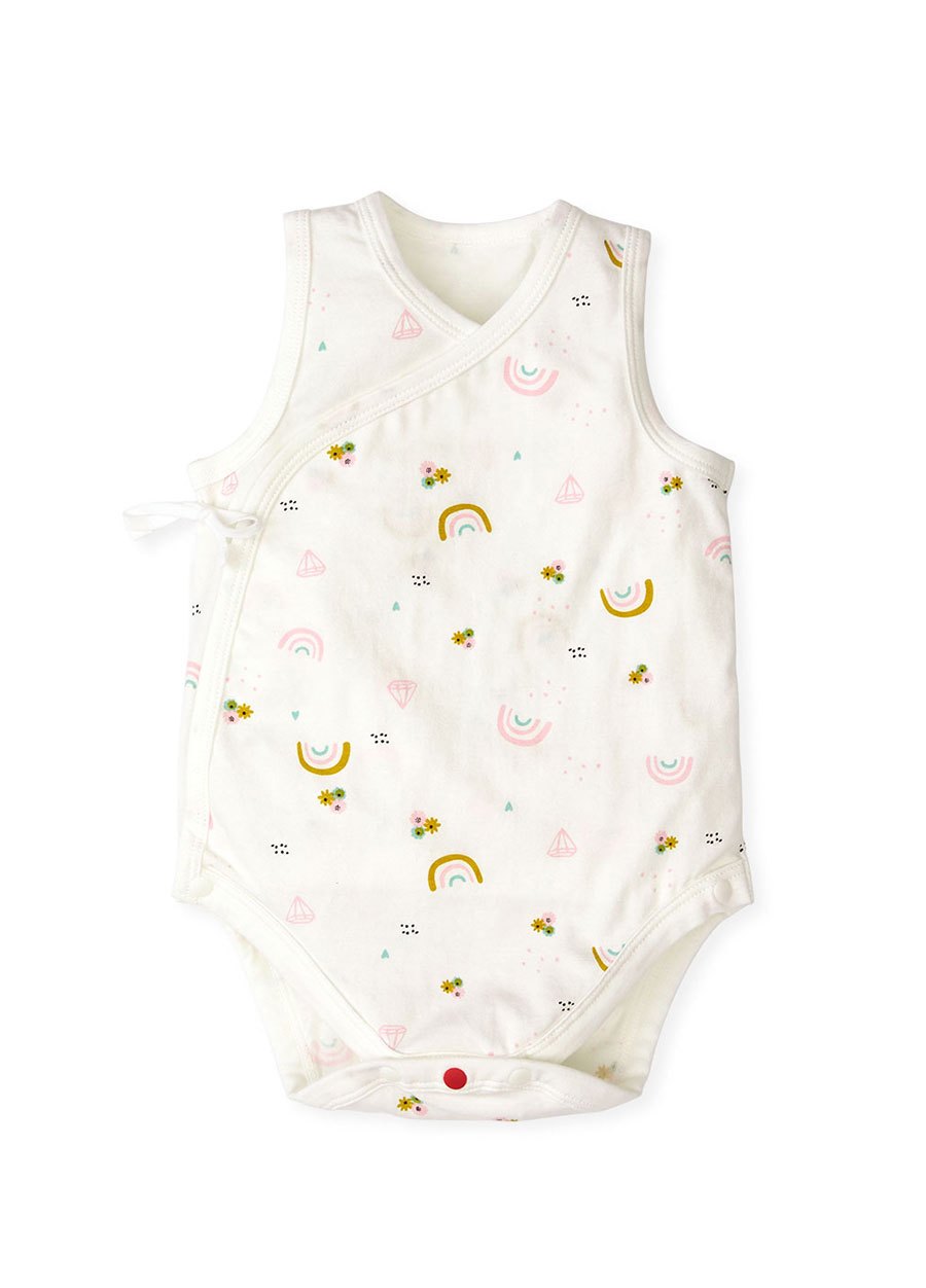 BABY Q彈棉質無袖包屁衣(2入)-彩虹