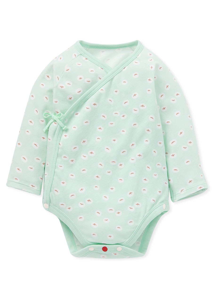 BABY Q彈棉質長袖包屁衣(2入)-薏仁