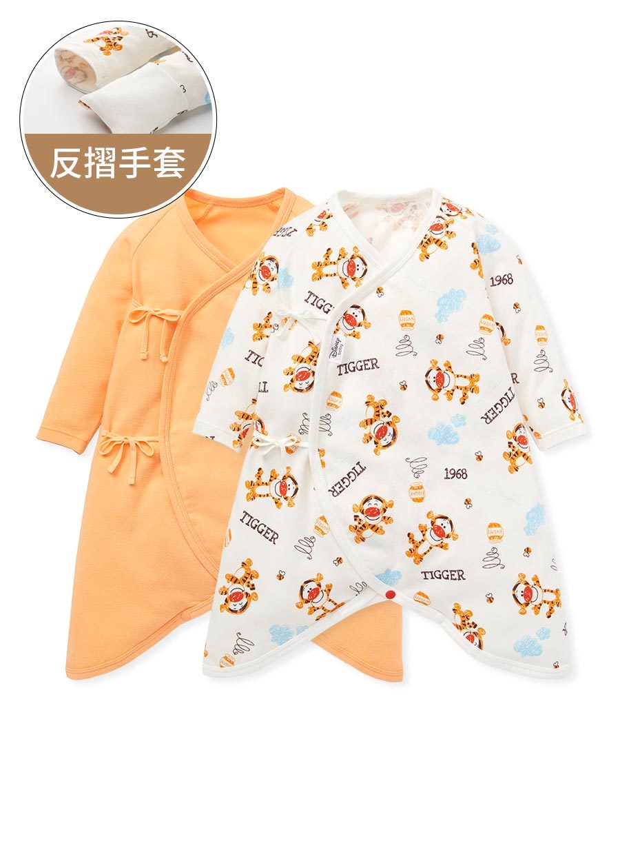 新生兒Q彈棉質蝴蝶衣(2入)-跳跳虎