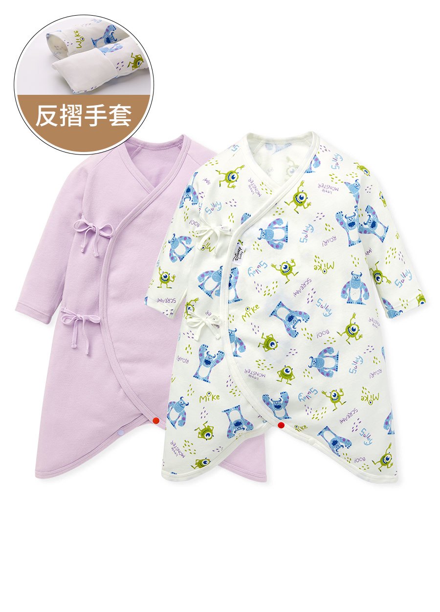新生兒Q彈棉質蝴蝶衣(2入)-怪獸大學