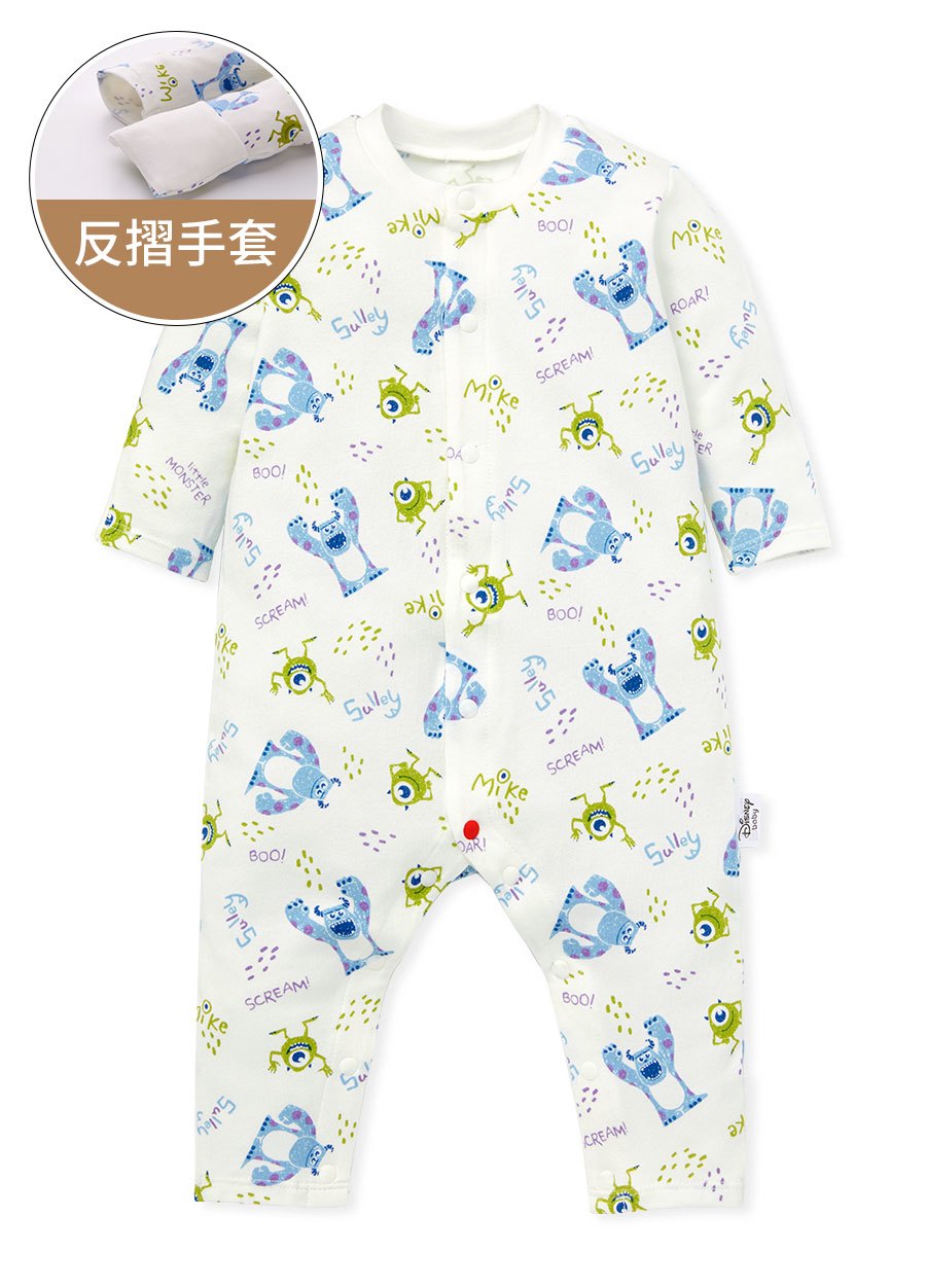 新生兒長袖連身衣-怪獸大學
