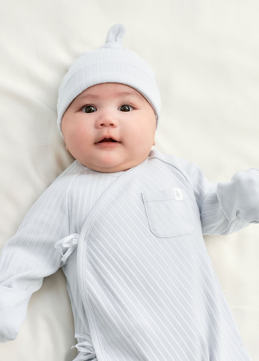 新生兒百褶羅紋蝴蝶衣(附帽子)