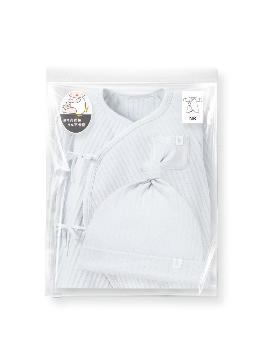 新生兒百褶羅紋蝴蝶衣(附帽子)