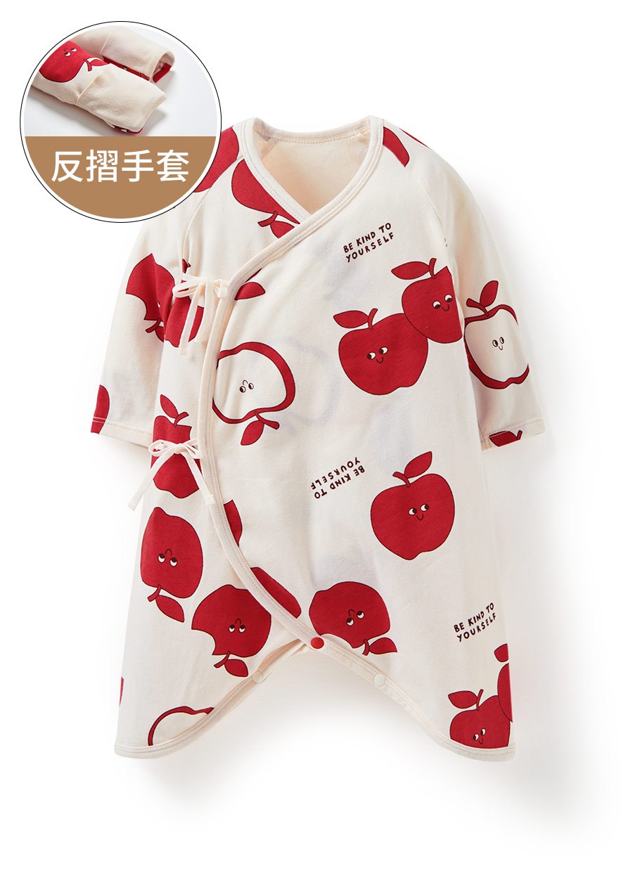 新生兒 Q彈棉質蝴蝶衣-蘋果