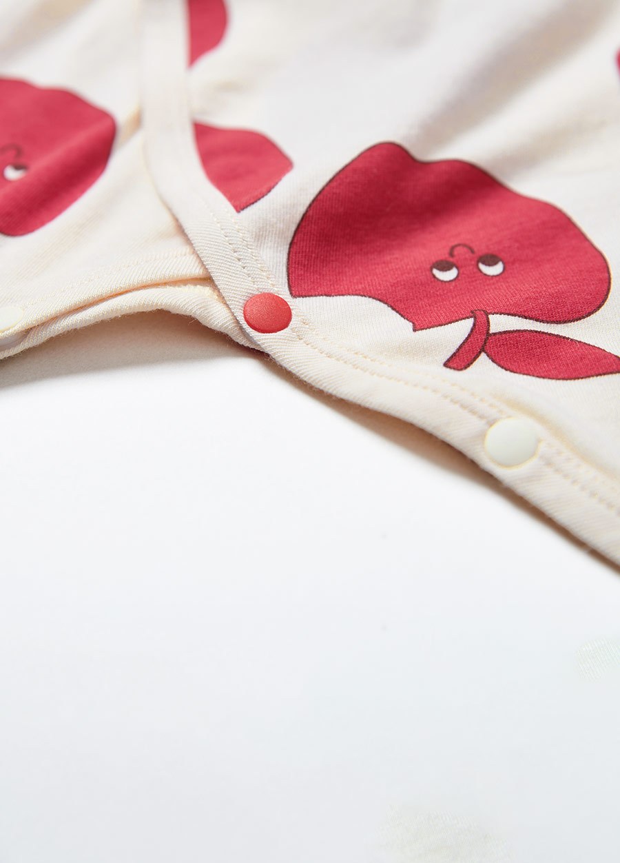 新生兒 Q彈棉質蝴蝶衣-蘋果