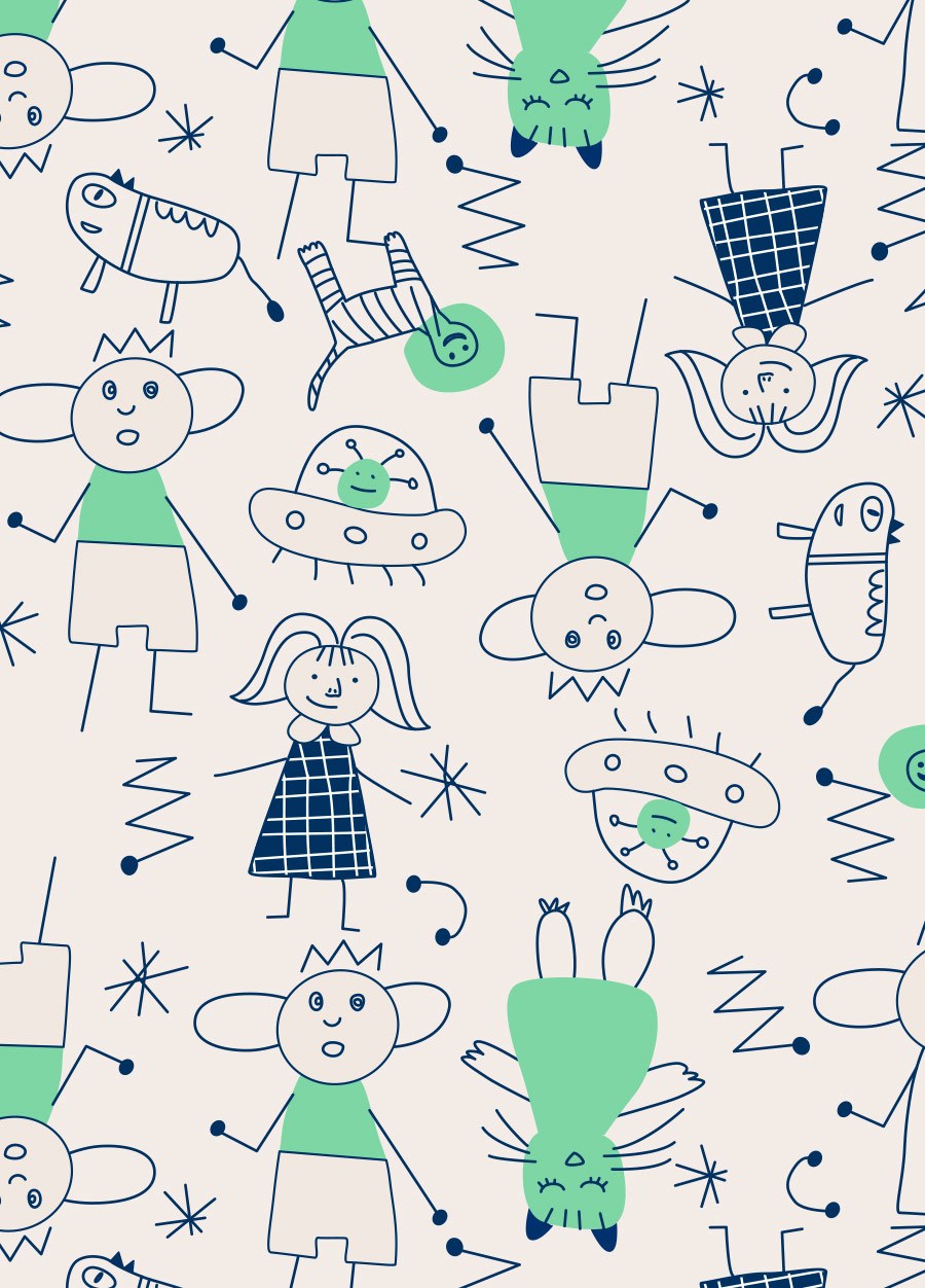 新生兒Q彈棉質長袖包屁衣-童趣線條