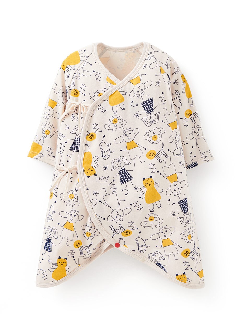 新生兒Q彈棉質蝴蝶衣-童趣線條