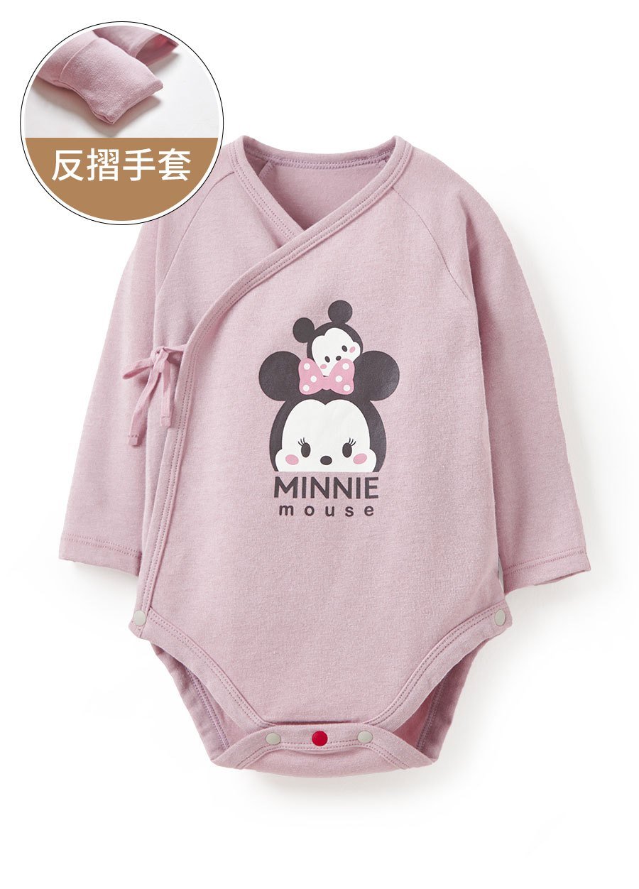 新生兒迪士尼蓄熱保溫長袖包屁衣-米妮與米奇
