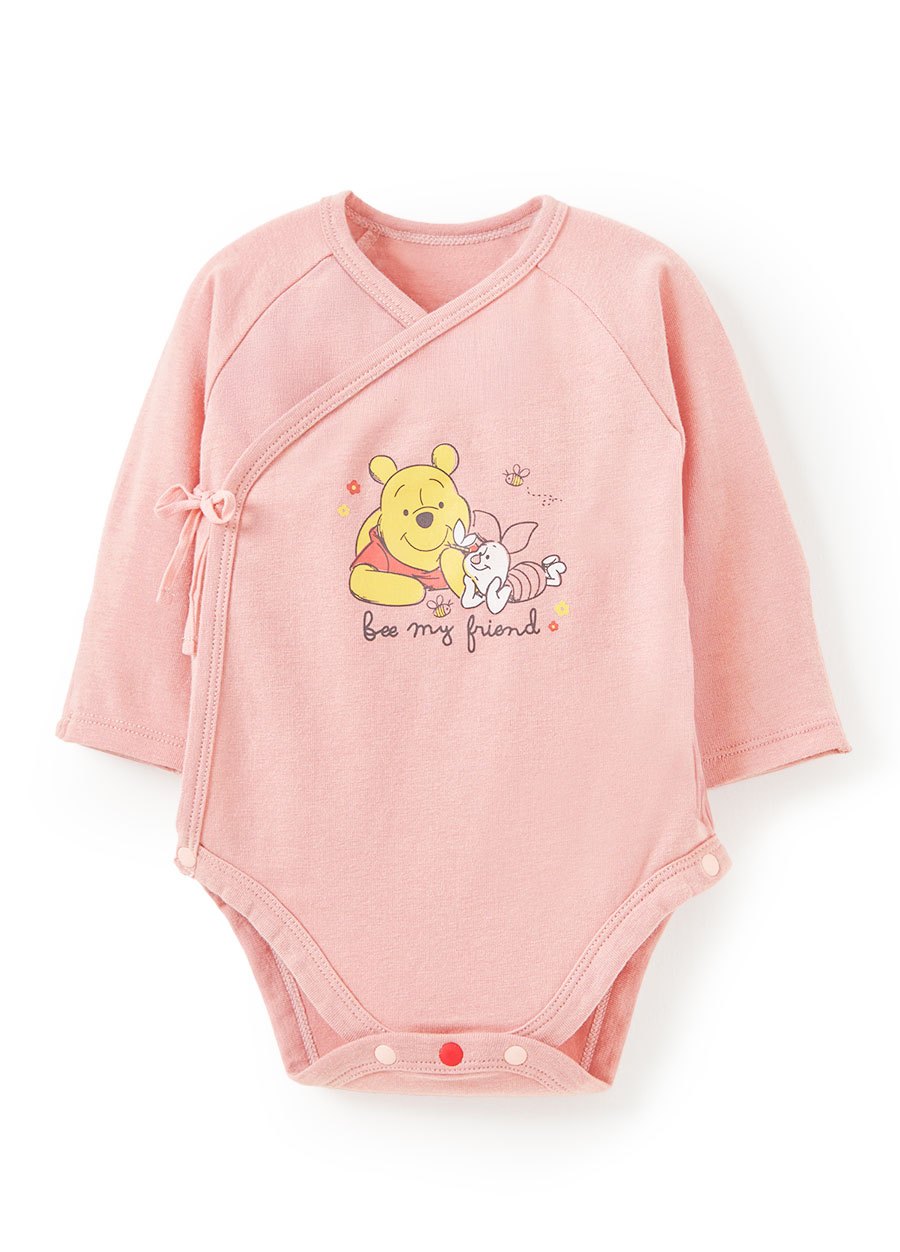 新生兒迪士尼蓄熱保溫長袖包屁衣-維尼與小豬