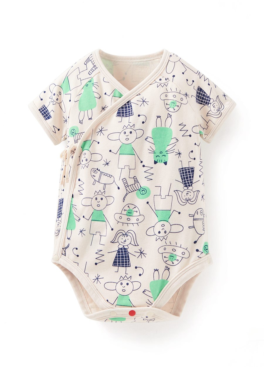 新生兒Q彈棉質包屁衣-童趣線條