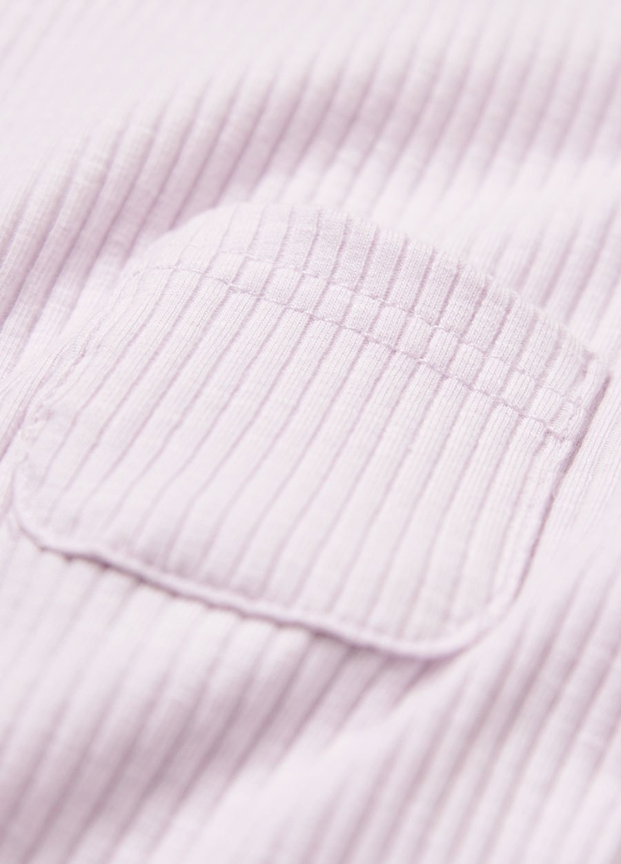 新生兒坑條短袖連身包屁衣