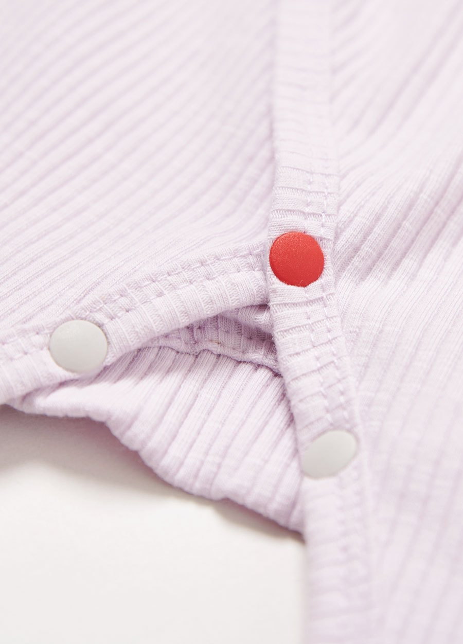 新生兒坑條短袖連身包屁衣