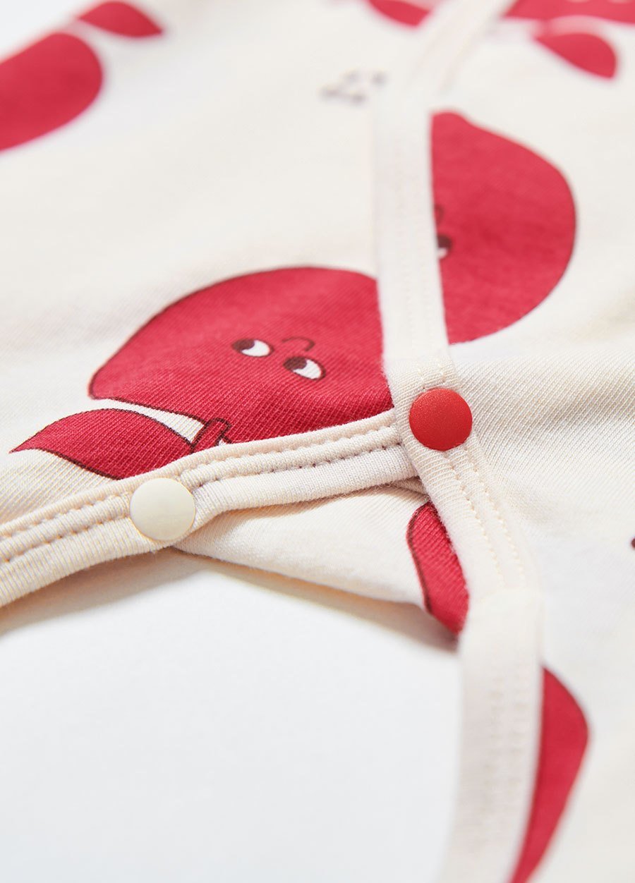 新生兒 短袖連身包屁衣-蘋果