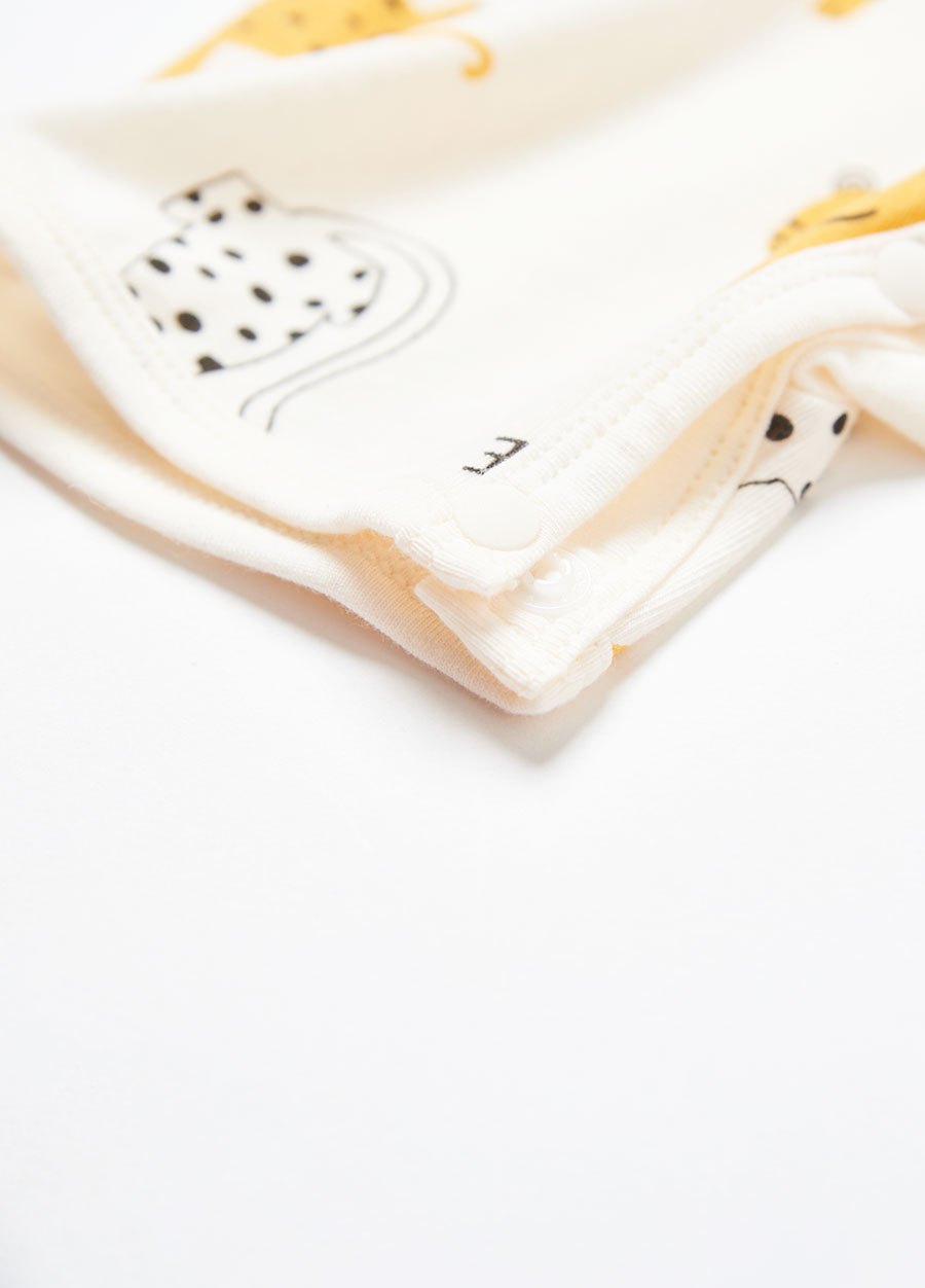 新生兒 短袖連身包屁衣-老虎