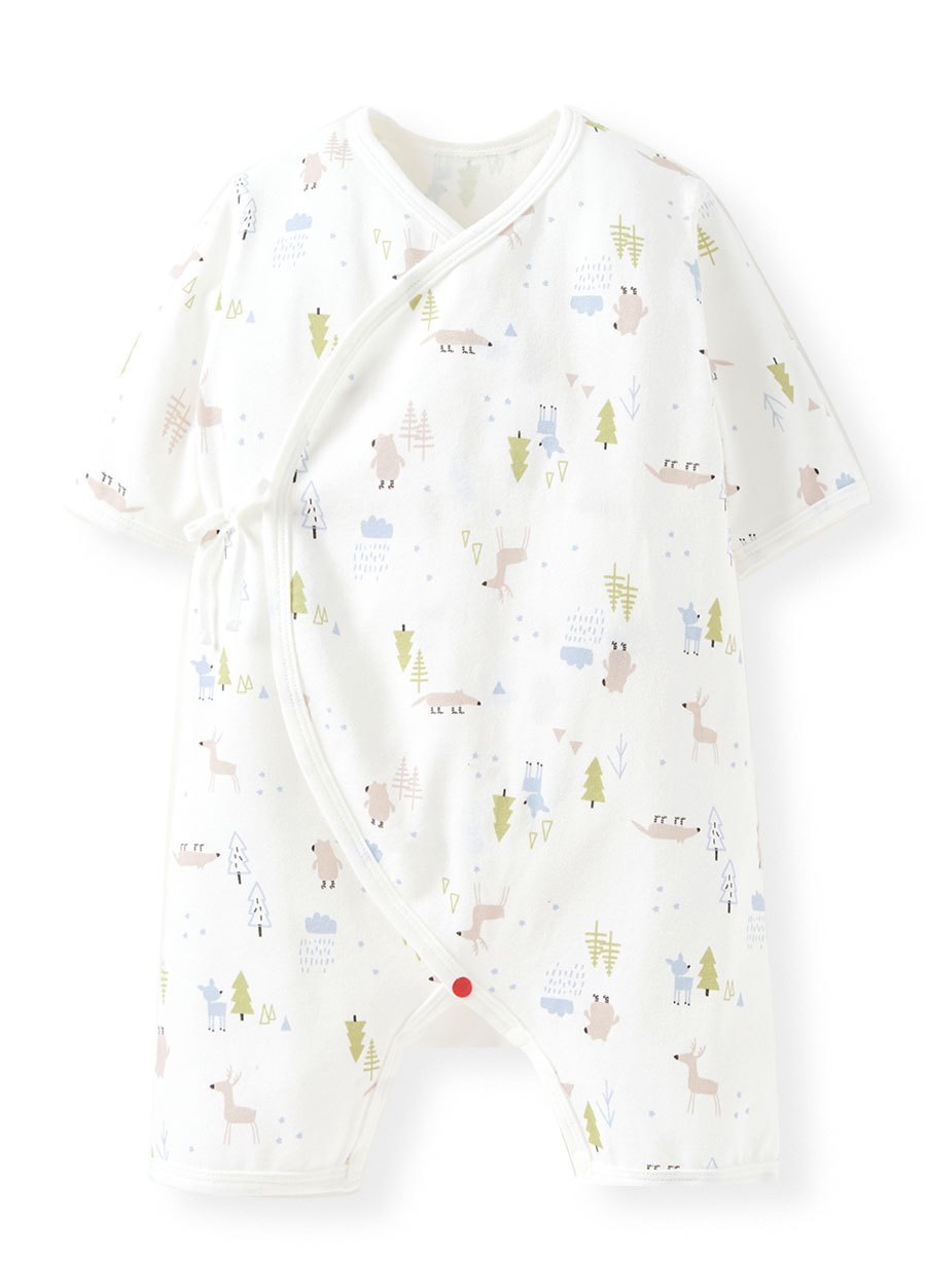 新生兒短袖連身包屁衣-森林動物