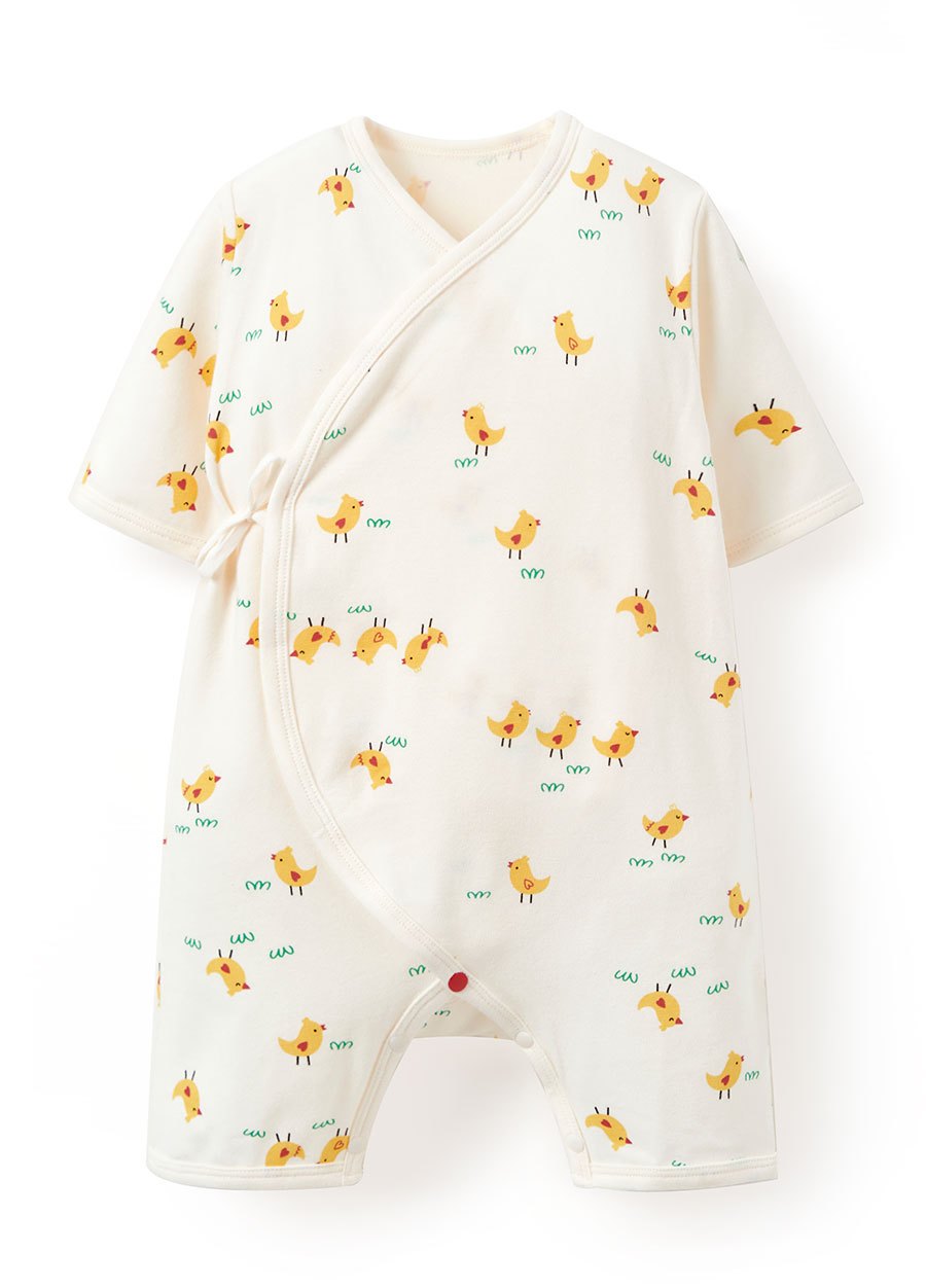 新生兒 短袖連身包屁衣-小雞