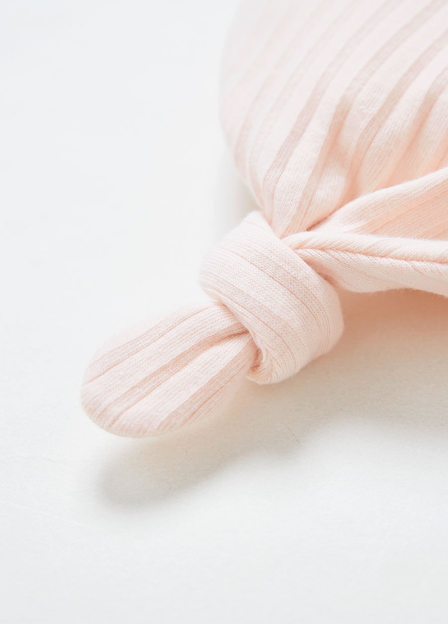 新生兒百褶羅紋雙拉鍊長袖連身衣(附帽子)