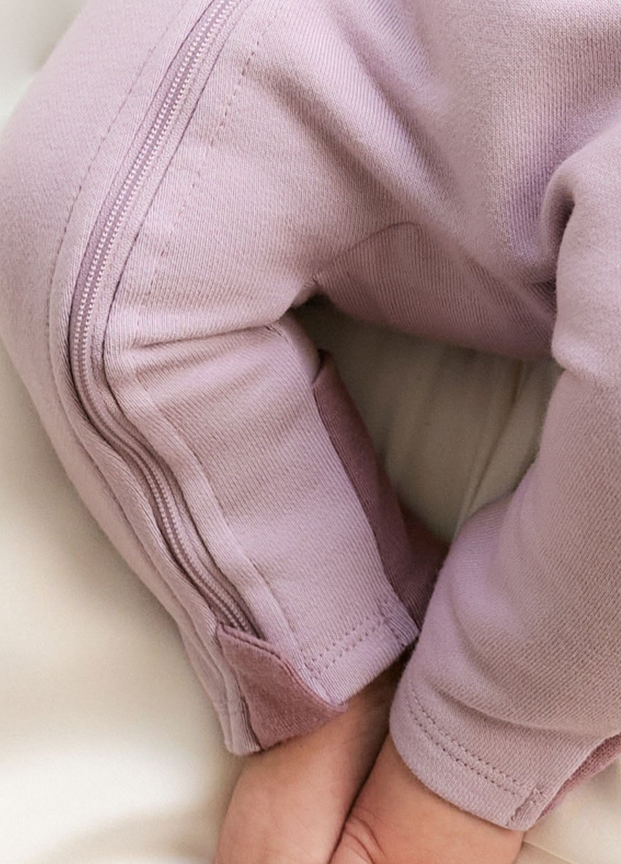 新生兒撞色拉鍊長袖連身衣