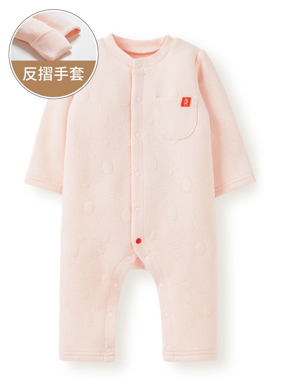 新生兒鋪棉長袖連身衣
