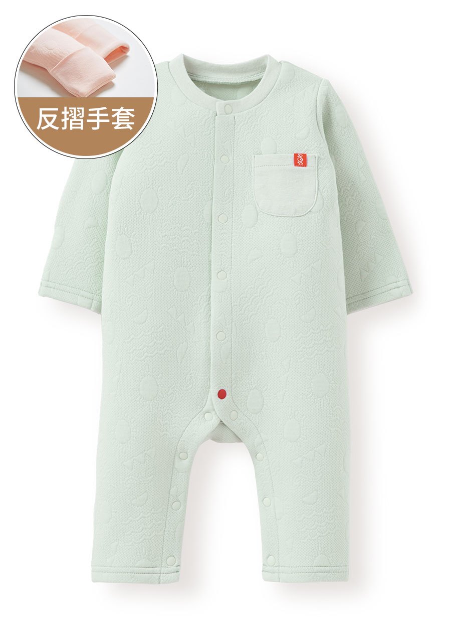 新生兒鋪棉長袖連身衣