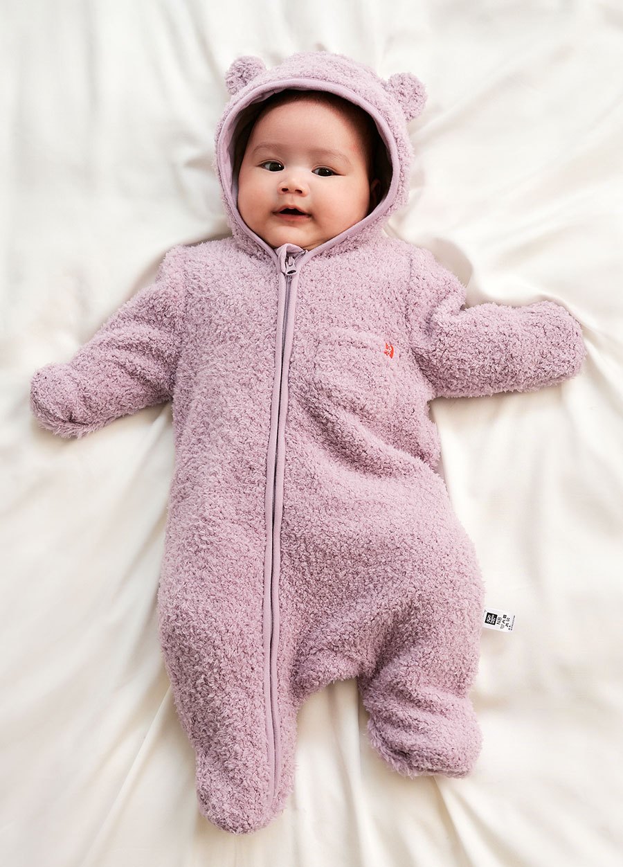 新生兒造型絨毛拉鍊長袖連身衣