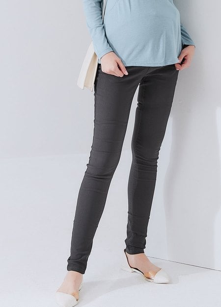 內磨毛彈力多色孕婦褲