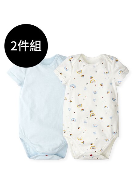 BABY Q彈棉質包屁衣(2入)-彩虹