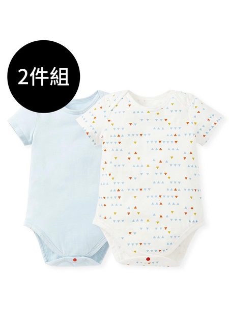 BABY Q彈棉質包屁衣(2入)-幾何三角