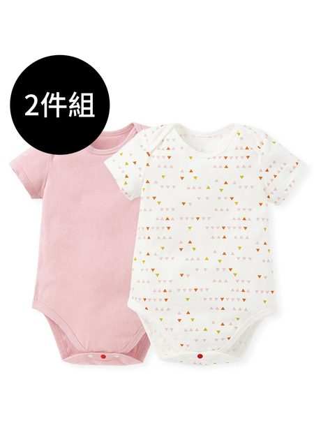 BABY Q彈棉質包屁衣(2入)-幾何三角