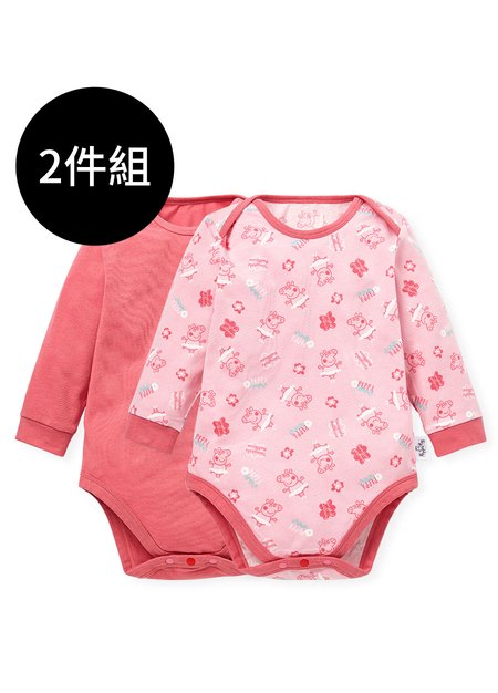 BABY Q彈棉質長袖包屁衣(2入)-跳舞佩佩豬