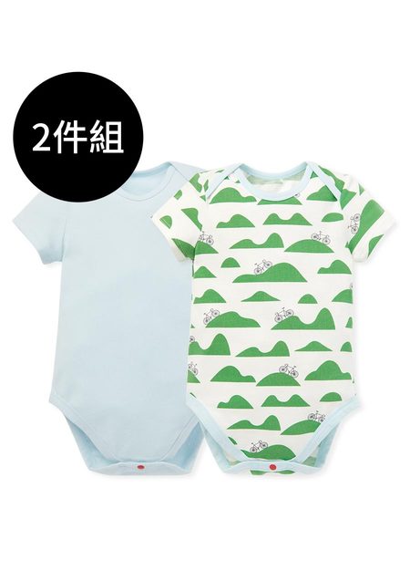 BABY Q彈棉質包屁衣(2入)-腳踏車