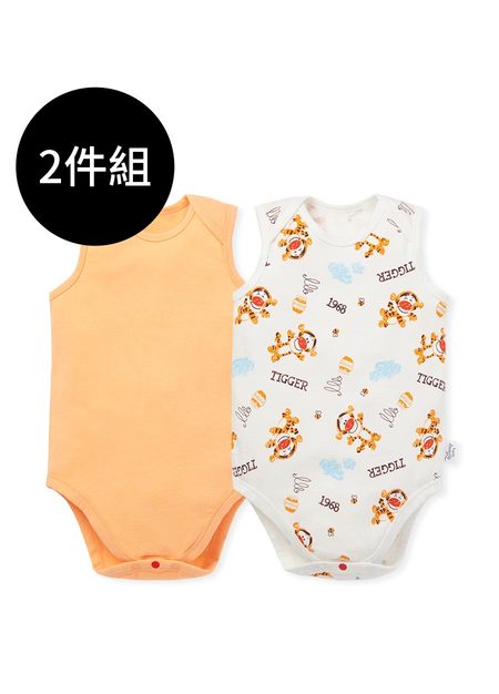 BABY Q彈棉質無袖包屁衣(2入)-跳跳虎