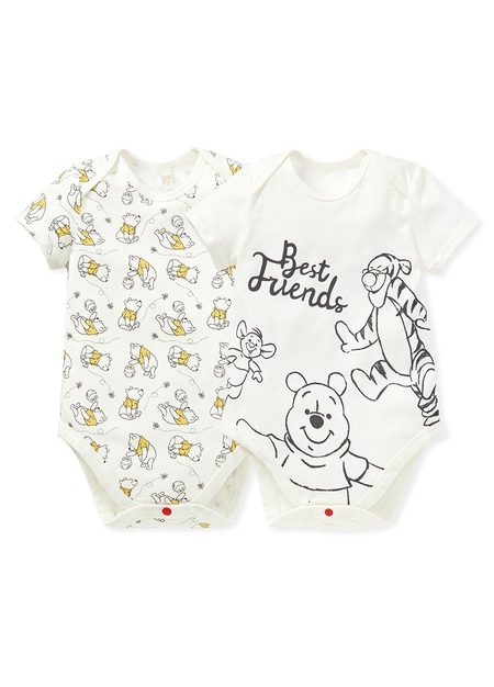 BABY Q彈棉質包屁衣(2入)-蜂蜜維尼