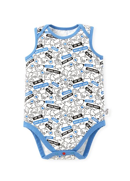 BABY Q彈棉質無袖包屁衣(2入)-標籤佩佩豬