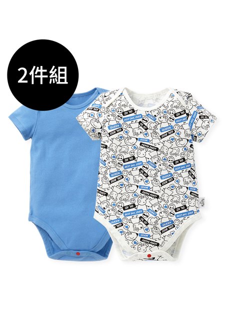 BABY Q彈棉質包屁衣(2入)-標籤佩佩豬
