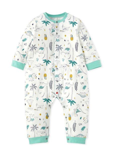 BABY長袖連身衣-線條恐龍