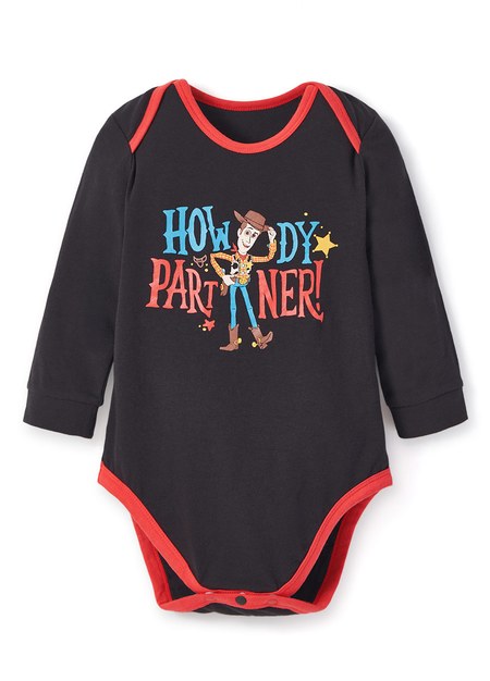 BABY迪士尼Q彈棉質長袖包屁衣-胡迪