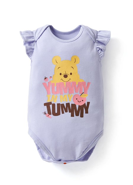 BABY迪士尼Q彈荷葉包屁衣-維尼