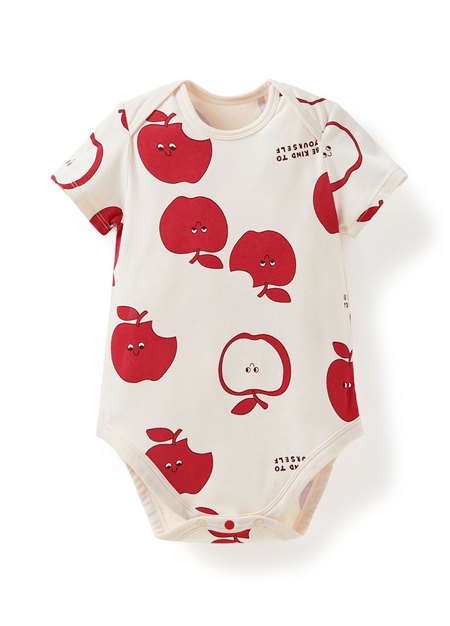 BABY Q彈棉質包屁衣-蘋果