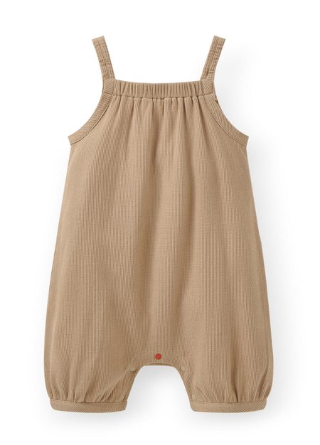 BABY華夫格連身吊帶褲